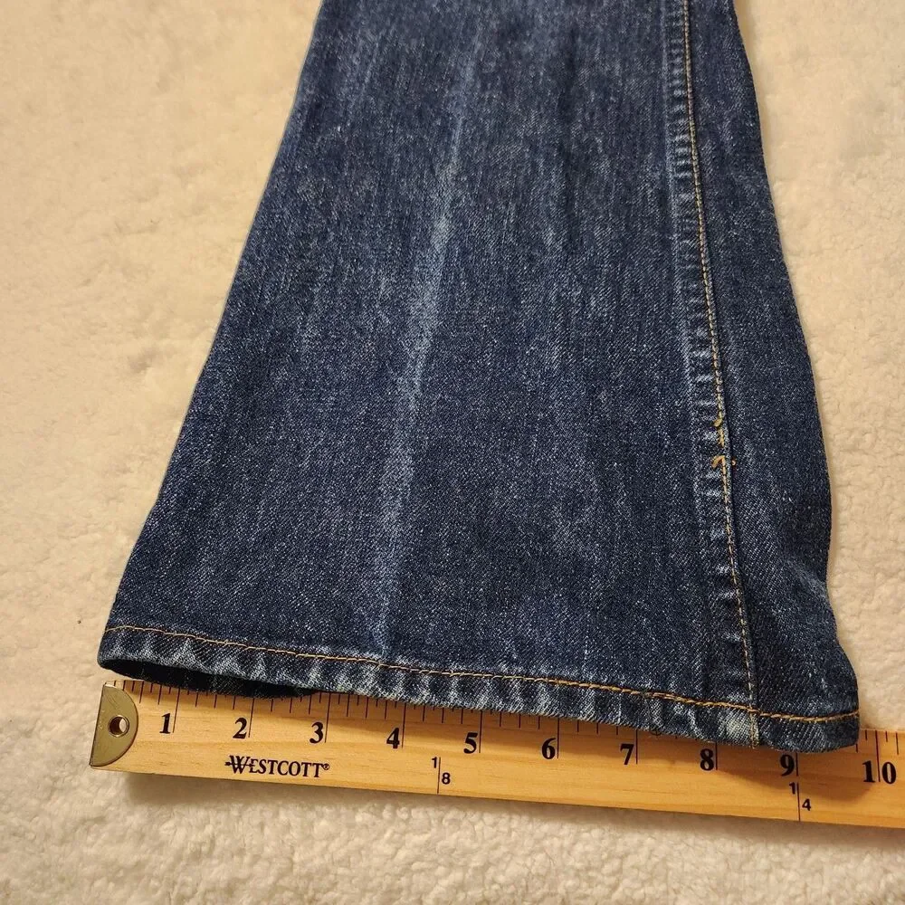 Vintage 70s Levi's 563 Orange Tab Flare Leg Talon Brass Zipper Jeans Size 29x31